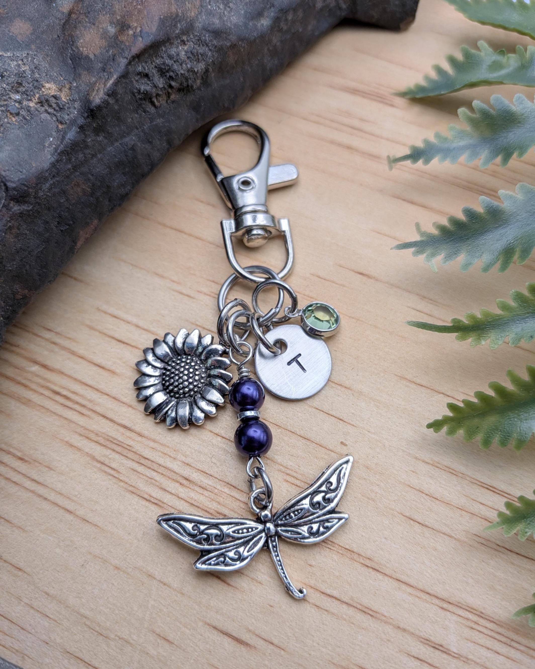 Dragonfly Purse Charm / Keychain, Dragonfly Gift, Personalized Bag