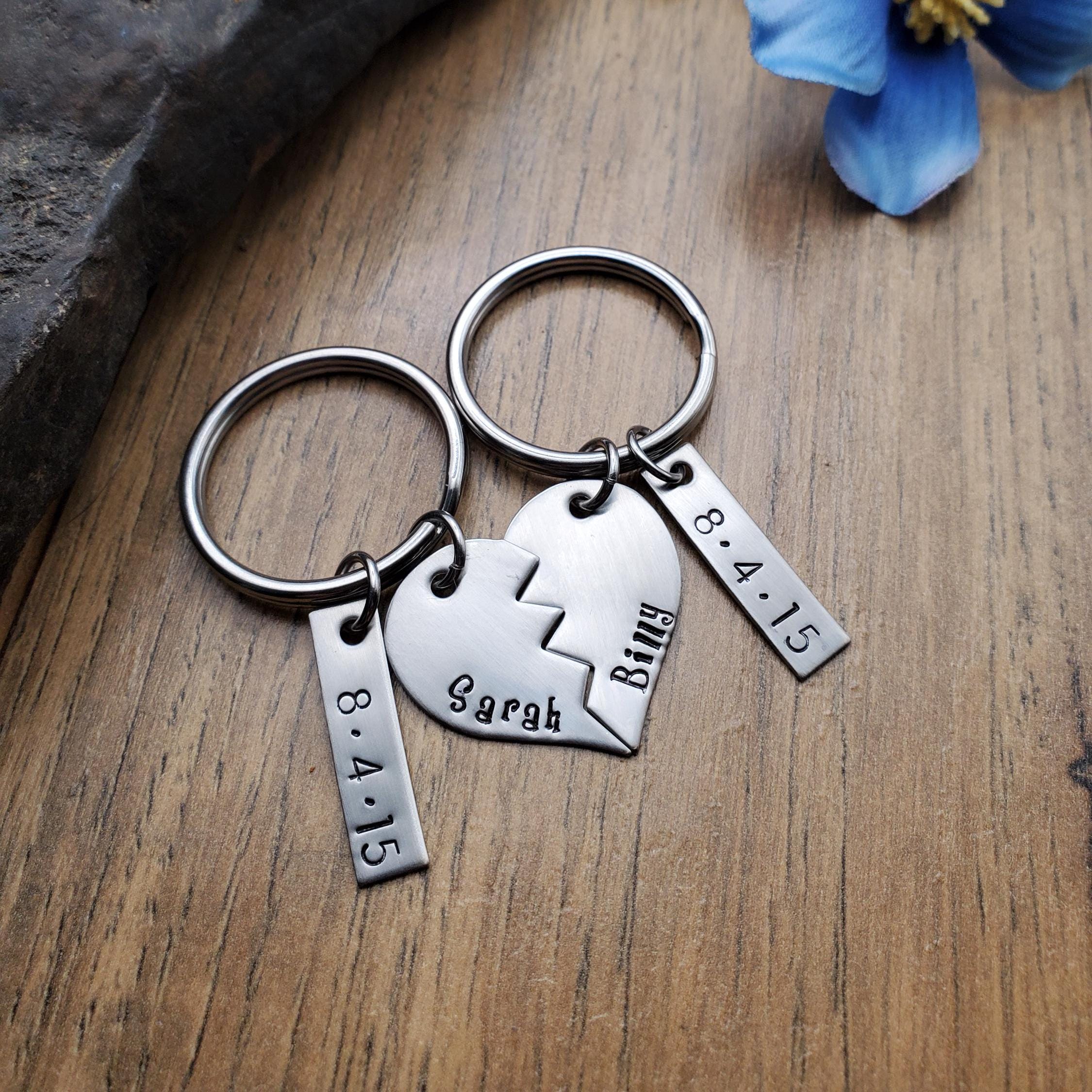 Split Heart Keychain - Anniversary Gift - Puzzle Piece Keychains