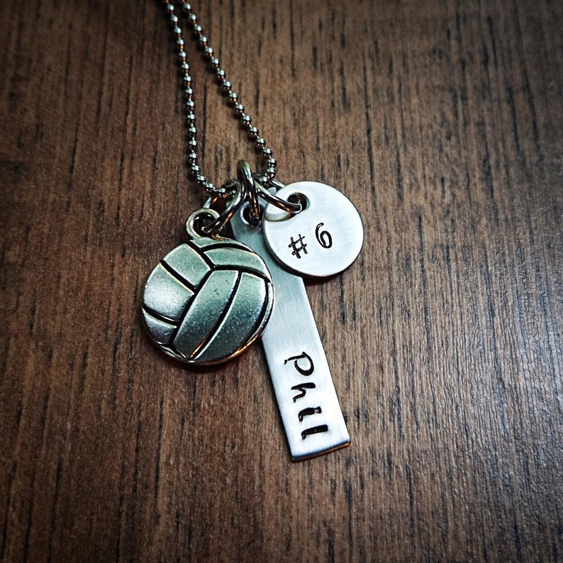 Hand Stamped Personalized Volleyball Necklace Girls - Etsy