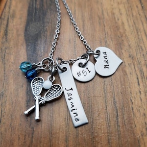 Personalized Lacrosse Mom Necklace, Game Day, Lacrosse Jewelry, Team Mom Gifts