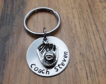 Baseball Coach Gifts / Personalized Baseball Coach Keychain / Senior Night