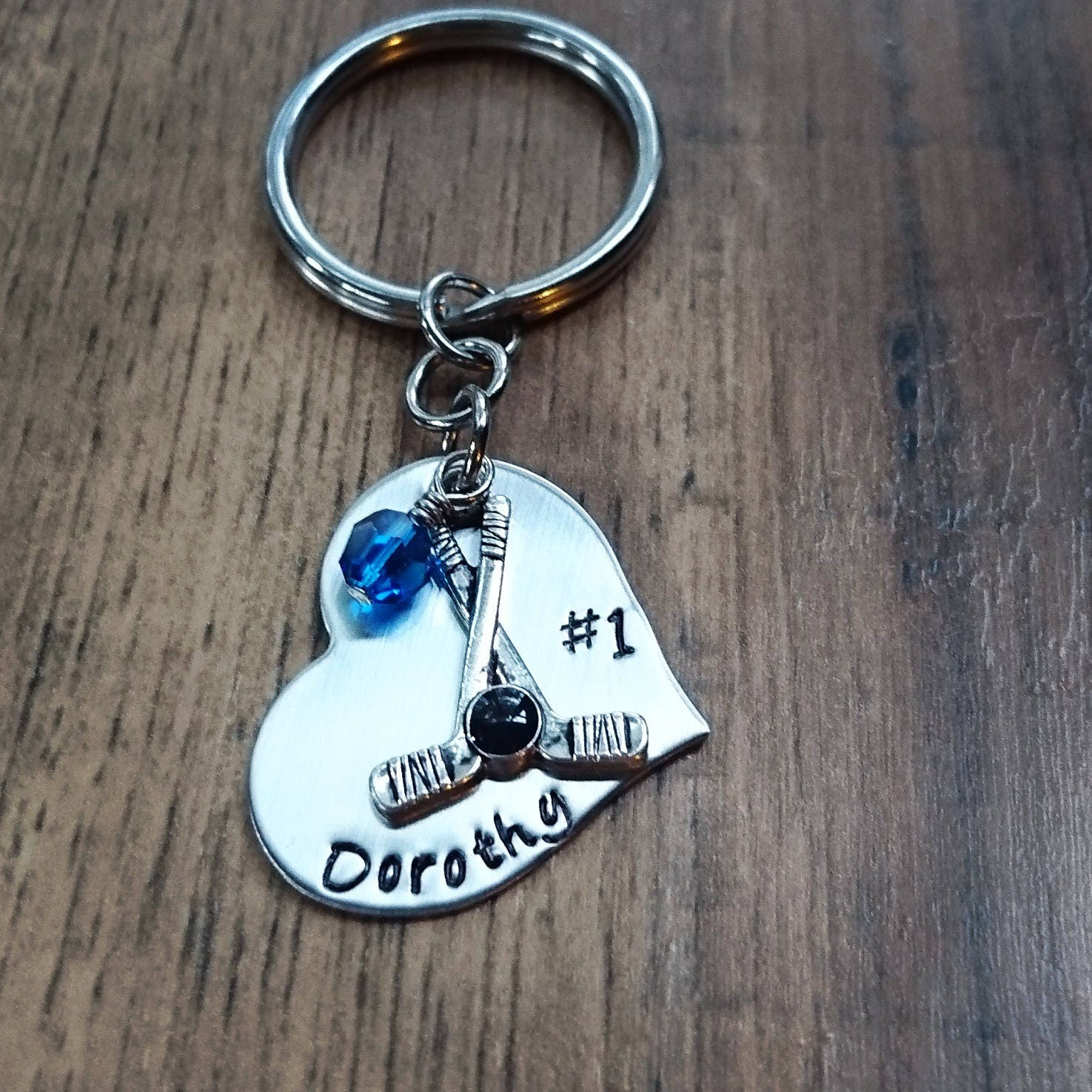 Girls Ice Hockey Gifts, Ice Hockey Senior Gifts, Ice Hockey Keychain, Hand Stamped Personalized