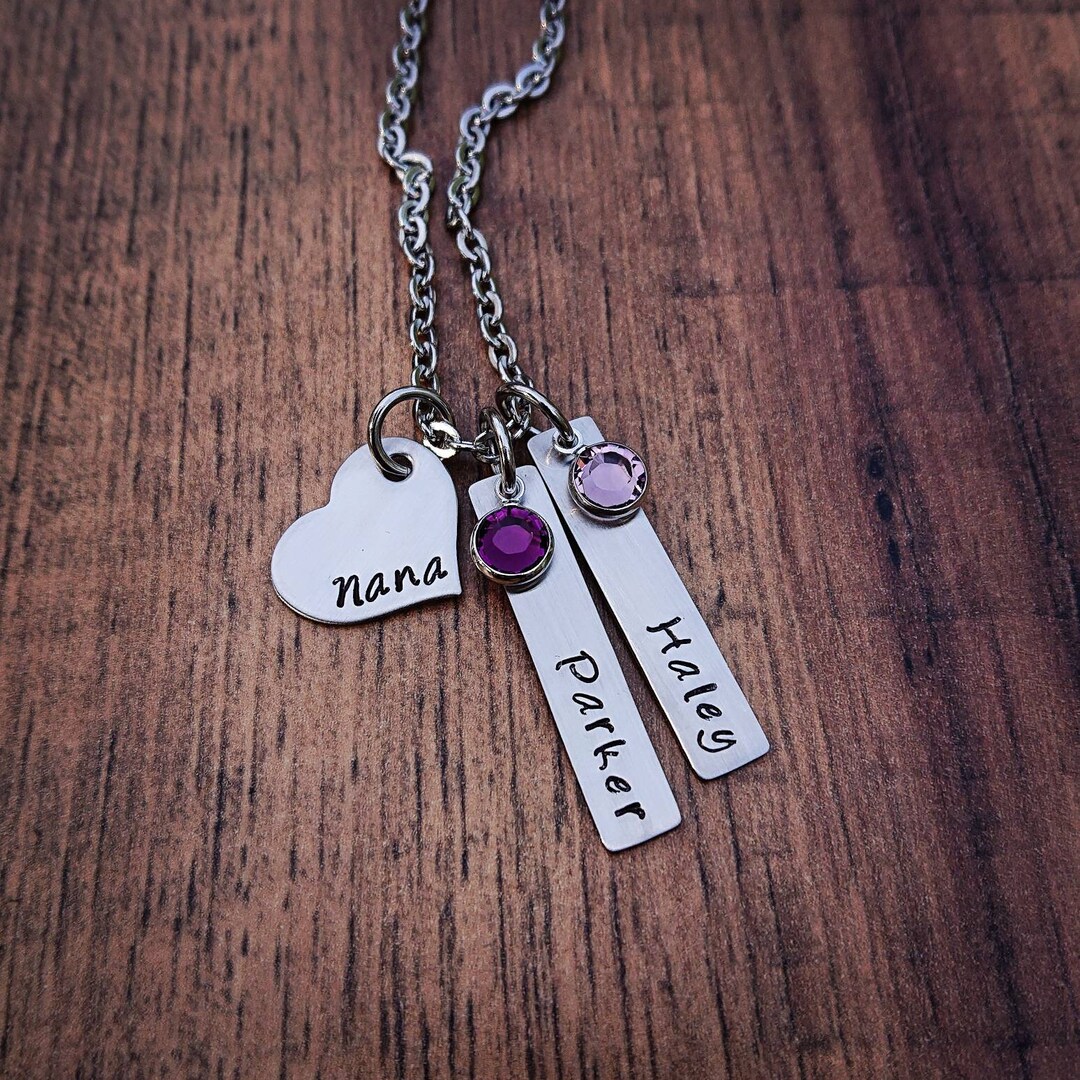 Hand Stamped Personalized Gifts for Nana, Nana Necklace, Grandma Gift