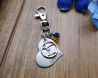 Gymnastics Bag Charm / Keychain / Personalized Name Tag / Gymnastics Team Gifts