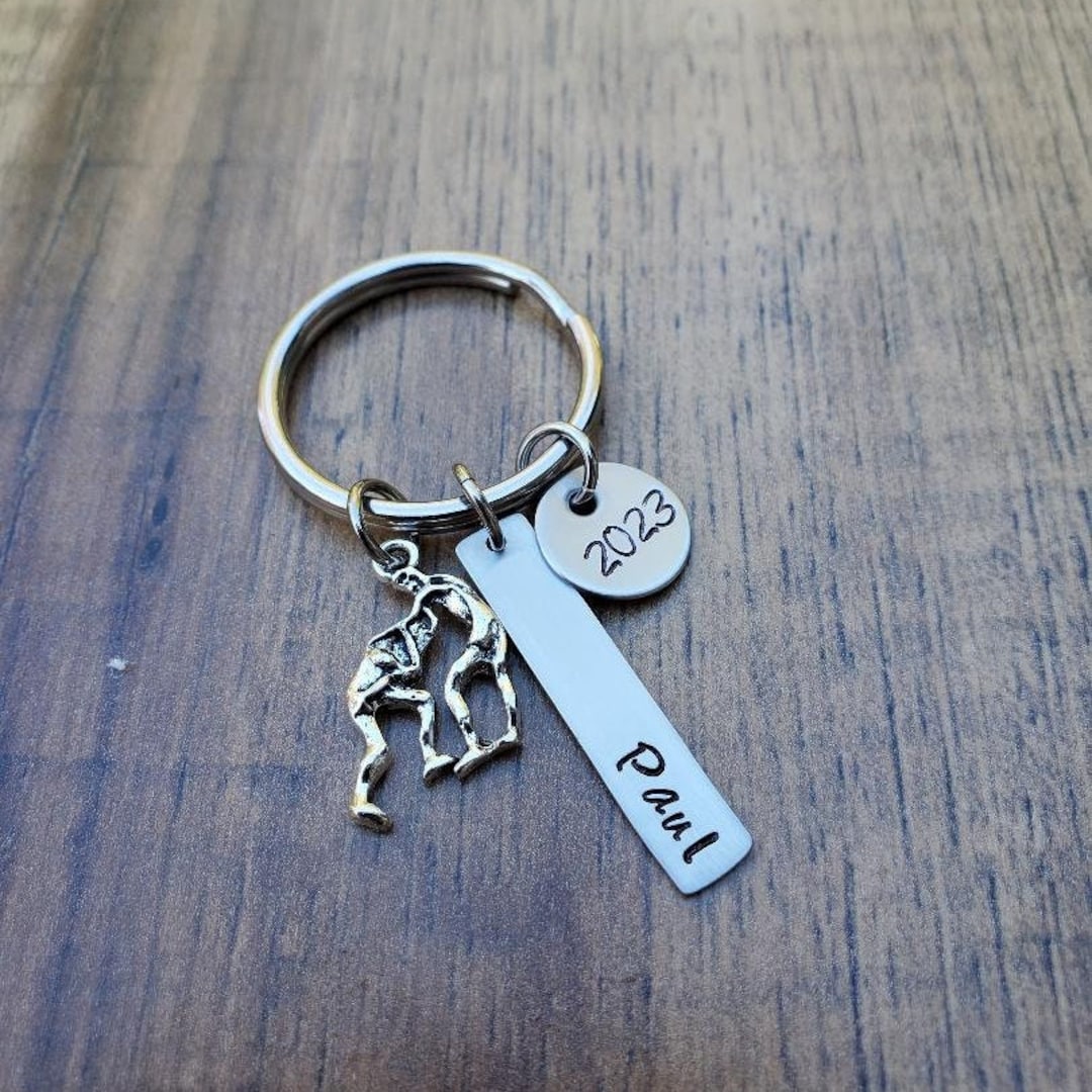 Wrestling Keychain Boys Wrestling Gifts Wrestling Team Gift Etsy