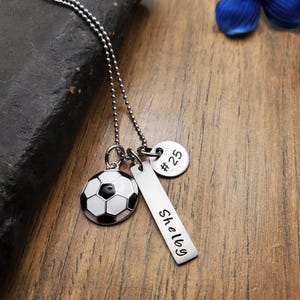Personalized Soccer Necklace, Soccer Team Gifts, Soccer Jewelry for Girls