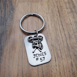 Lacrosse Gift for Boys, Senior Night Gift, Lacrosse Keychain, Personalized Gift