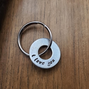 I love you Keychain, Manly Boyfriend Gift, Simple Keychain, Anniversary Gifts