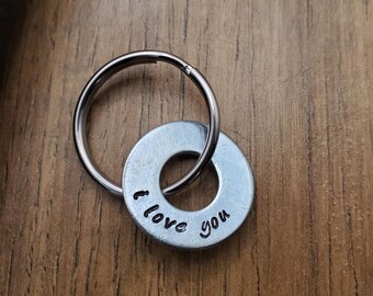 I love you Keychain, Manly Boyfriend Gift, Simple Keychain, Anniversary Gifts