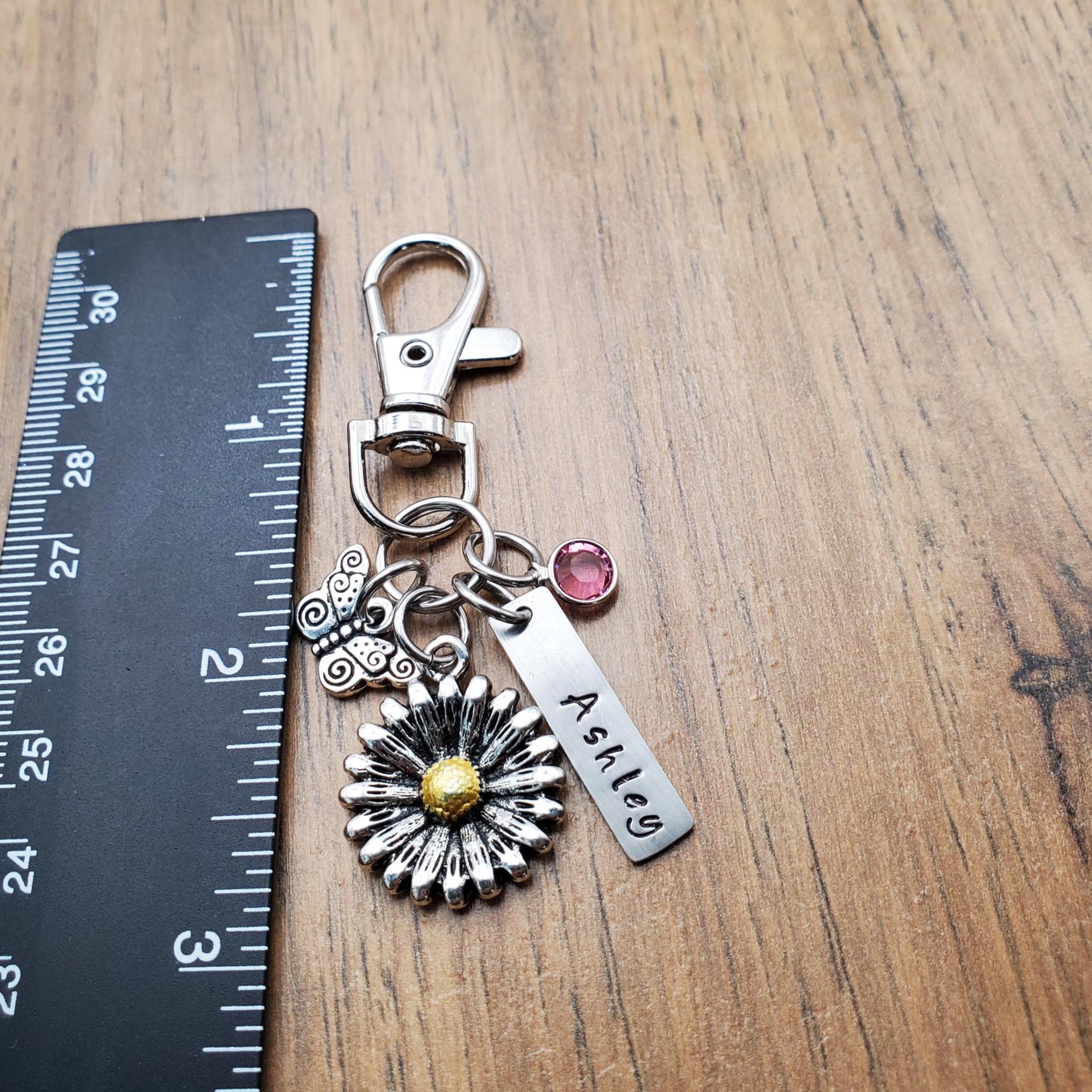 ミミ Butterfly Keychain, Daisy Keychain, Personalized Daisy Bag