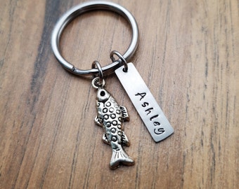 Fish Keychain / Fishing Gift / Personalized Cabin House Keys