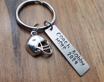 Football Coach Gift, Personalized Football Keychain, End of Season Coach Gifts