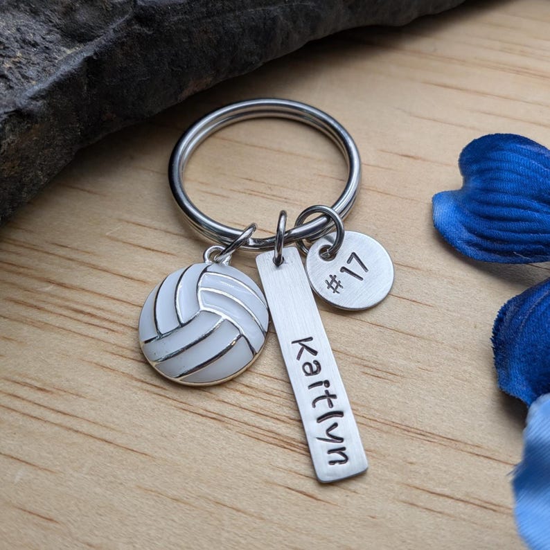 Volleyball Keychain, Personalized Girls Volleyball Gift, Volleyball Senior Night Gift image 4