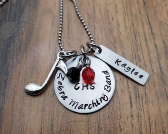 Personalized Marching Band Gifts, Band Necklace, Music Gifts, Marching Band Senior Gift