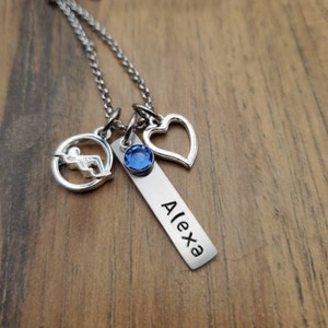 Personalized Swimmer Necklace, Swimming Gifts for Girls, Swimmer Jewelry