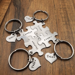 Pièce de puzzle, tribu, porte-clés, meilleur ami, pièce de puzzle, fête de mariage, soeurs, cadeau BFF personnalisé