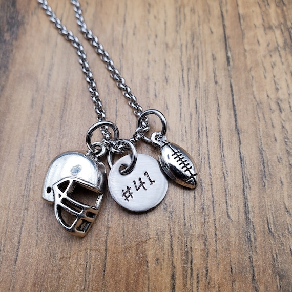 Senior Football Mom Gift, Number Necklace, Personalized Team Gifts
