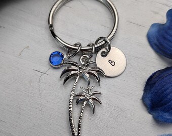 Personalized Palm Tree Keychain / Bag Charm / Palm Tree Gifts