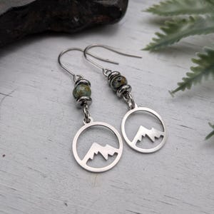 Small Mountain Earrings, Forest Earrings, Nature Inspired Jewelry, Gift