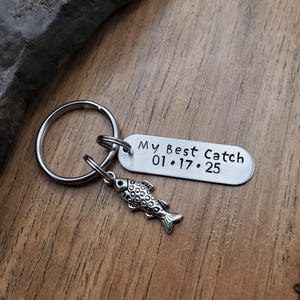 My Best Catch Fishing Keychain - Anniversary Gift - Fishing Keychain - Boyfriend Keychain -  Boyfriend Gift - Husband Gift