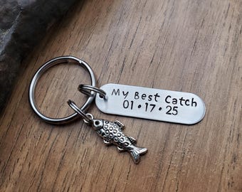 My Best Catch Fishing Keychain / Anniversary Gift / Boyfriend Gift / Husband Gift
