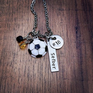Soccer Gifts - Soccer Necklace  - Soccer Gift for Girls - Soccer Senior Gift - Hand Stamped Personalized