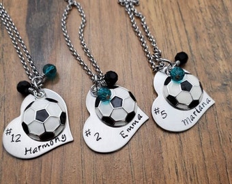 Soccer Necklace, Soccer Gift for Girls, Personalized Soccer Team Gifts, 8th Grade Night