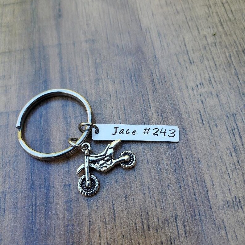 Motocross Gifts, Dirt Bike Keychain, Motocross Keychain image 1