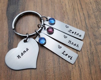 Nana Gift, Personalized Nana Keychain, Grandma Keychain, Mom Keychain, Mothers Day gift