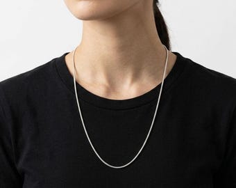 24 Inch Sterling Silver Snake Chain Necklace 2.5mm Thick 17g Solid 925 Silver Round Snake Chain for Men and Women Made in India