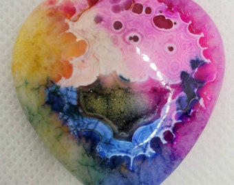 Rainbow druzy agate cabachon