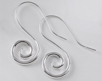 Designer Inspired Sterling Silver Swirl Earrings