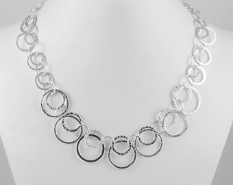 Italian 925 Sterling Silver 18" Circle Necklace