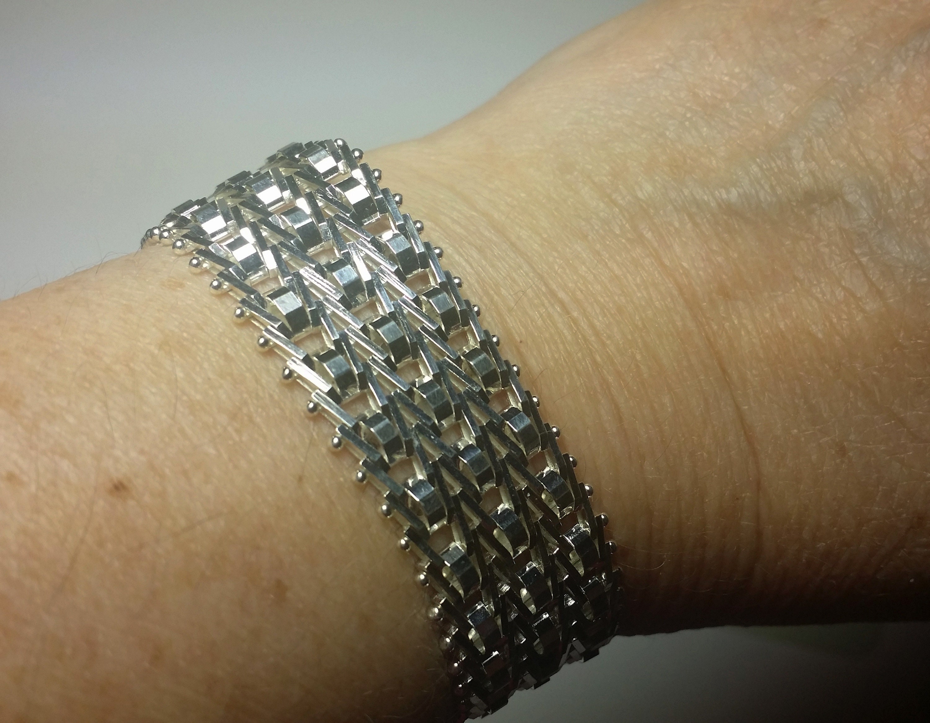 Wide Sterling Silver Riccio Milor Italy Bracelet Canada