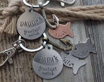 Fish Keychain, Fishing Keychain, Personalized Fishing Gift, Gifts for Him, Bobber Keychain, Father's Day Gift, Gifts for Dad, Gifts for Papa