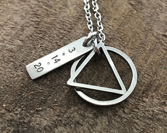 Collier sobriété, cadeau sobriété, cadeau récupération, bijoux récupération d'alcool, rendez-vous sobre, cadeau symbole de la sobriété, sobriété personnalisée