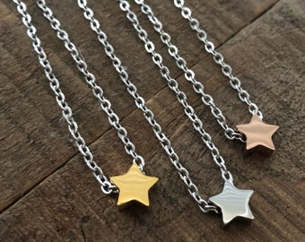 Star Necklace, Little Star Necklace, Stainless Steel Star, Star Charm, Astrology Jewelry, Sparkle Necklace