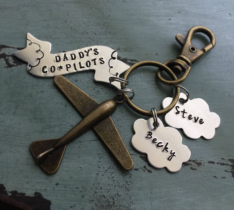 Airplane Keychain, Copilot Keychain, Pilot Keychain, Gift for Pilot, Female Pilot Gift, Cloud Keychain, Father's Day Gift, Personalized image 5