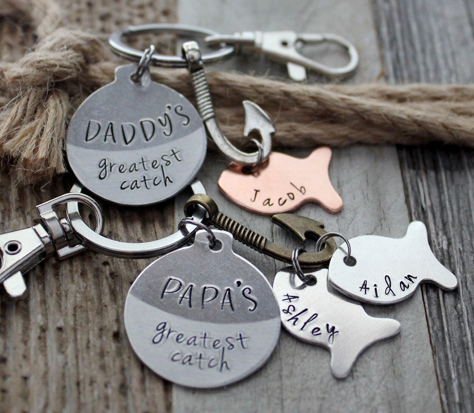 Fish Keychain Fishing Keychain Personalized Fishing Gift Etsy