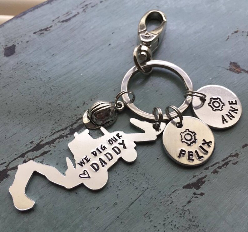 Backhoe Keychain Construction Keychain Construction Worker Etsy