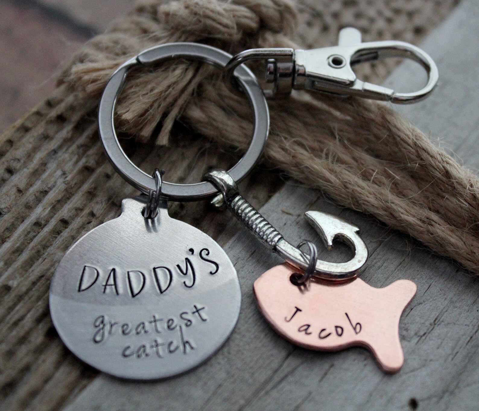 Fish Keychain Fishing Keychain Personalized Fishing Gift Etsy