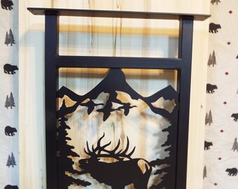 Laser Cut Steel 6pt BULL /& COW ELK ANYWHERE SCONCE PAIR Lamp cabin home decor