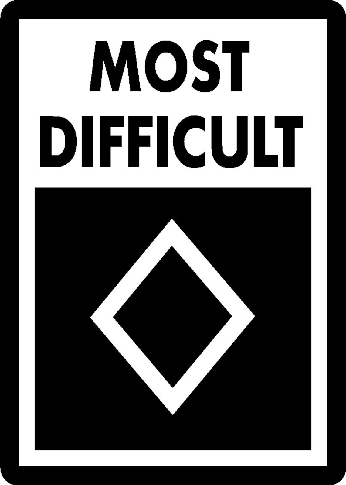 Set of 4 Ski Run or Ski Slope Difficulty Signs Made From All Weather