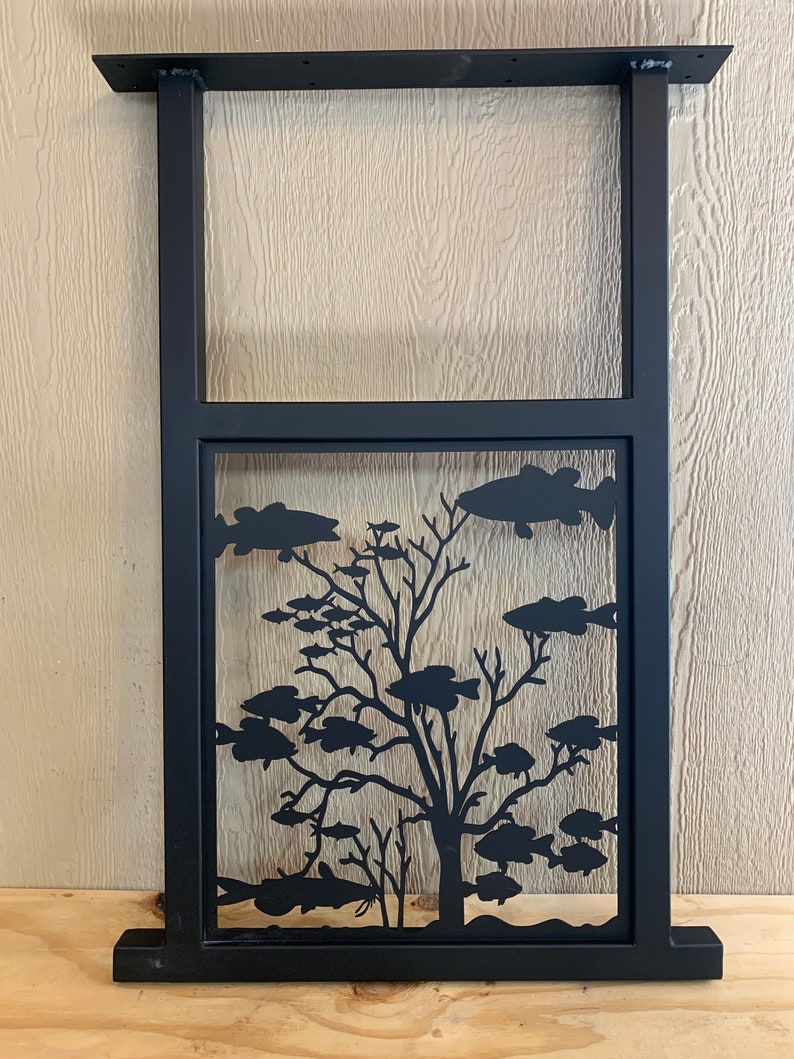 Awesome Laser Cut Steel Low Bar Height Table Legs With Fresh Water Fish Scene Xlrg Size Etsy