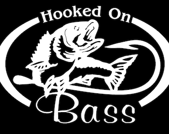 HOOKED ON Freshwater fish decals  Crappie, Bluegill, Walleye, Trout and many more.  Your choice exterior grade vehicle wall decal sticker