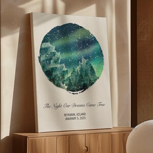 Custom Constellation Map, Northern Lights Print, Christmas Gift, Newly Wed Christmas Gift, Couple Gift, Wedding Gift, Custom Sky Map