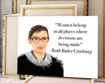 Ruth Bader Ginsburg Quote Canvas Print, Ready to Hang