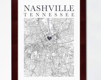 Custom City Map Print, Personalized Framed Map Gift