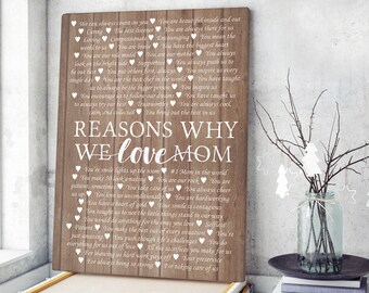 Personalized Reasons Why We Love Mom Canvas Print, Mother's Day Gift