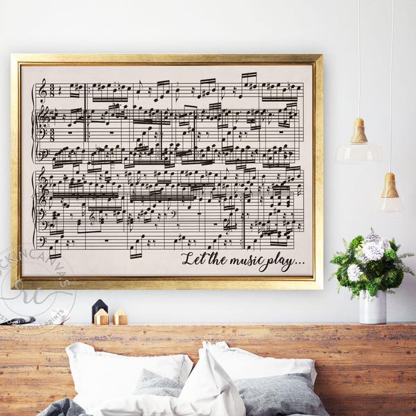 First Dance Music Sheets Print, Paper Anniversary Gift, Music Notes Art, Large Canvas Print, Custom Song Music Sheets by RockinCanvas